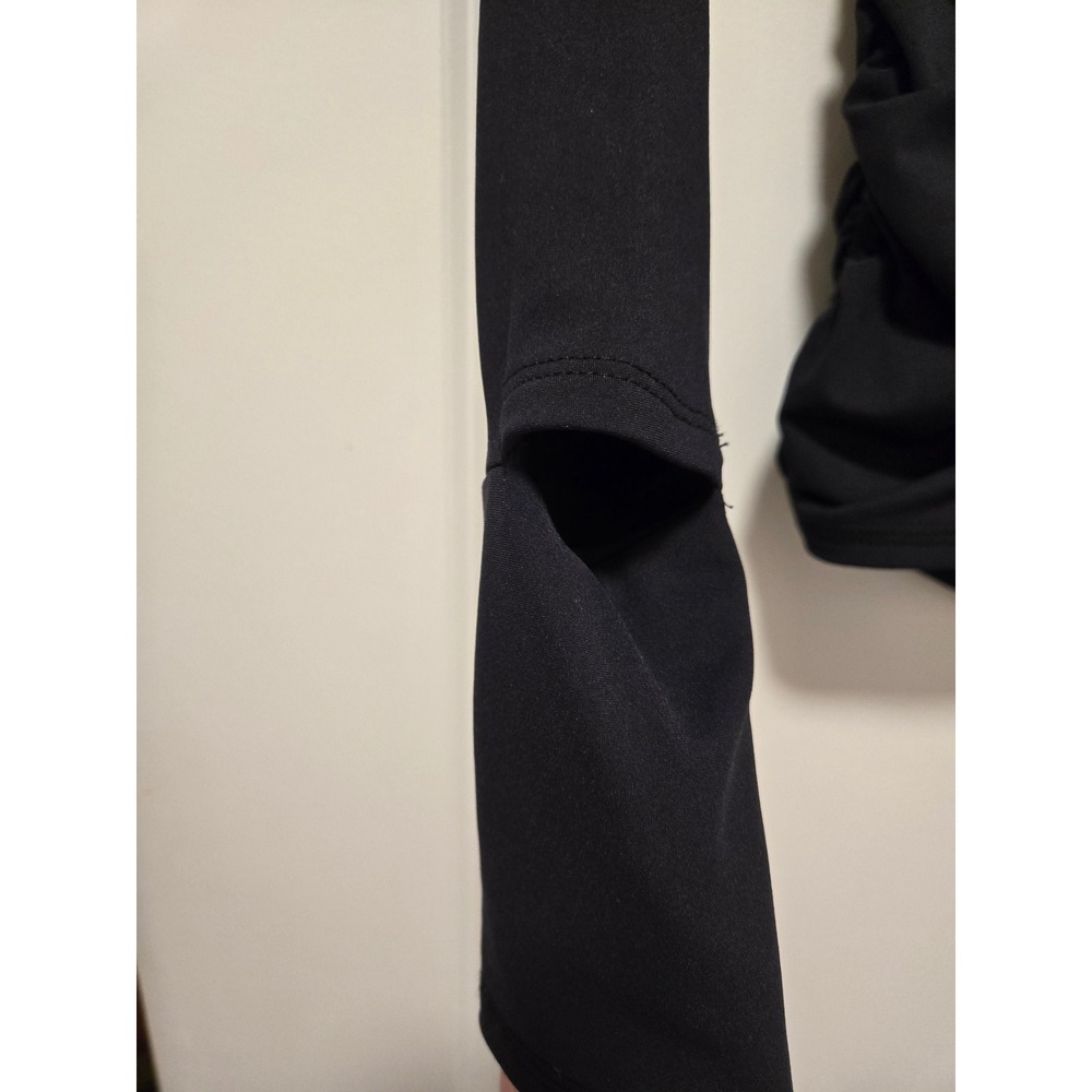 FP Movement Free People Ruched Zip Up Jacket Black Thumbhole Watch Cutout Small - Picture 5 of 8